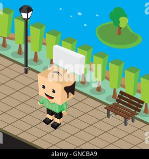 Cartoon isometrische Lebensthema Stock Vektor