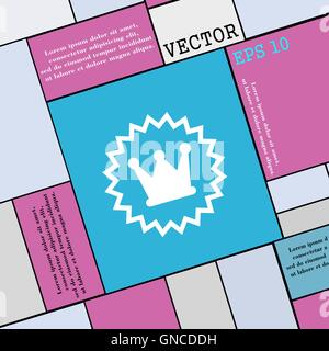 ? Rown Symbol Zeichen. Flache Jugendstil für Ihr Design. Vektor Stock Vektor