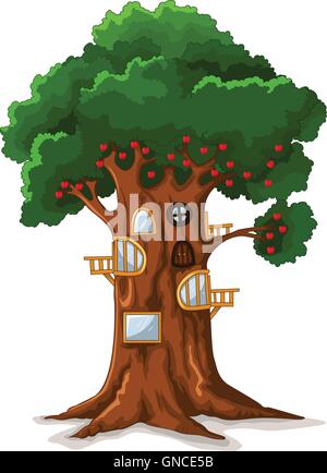 Apple Tree House cartoon Stock Vektor