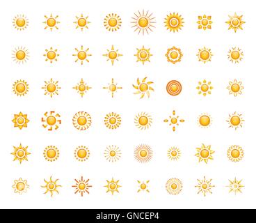 Glänzende Sonne Bilder für Ihr design Stock Vektor