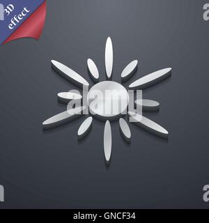 Sonnen-Symbol-Symbol. 3D-Stil. Trendiges, modernes Design mit Platz für Ihren Text vektor Stock Vektor