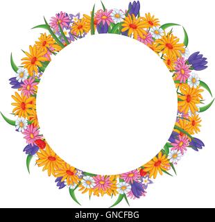 Banner mit Blumen Rahmen Stock Vektor