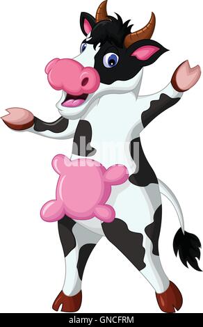 Niedliche Kuh-Cartoon, stehend Stock Vektor