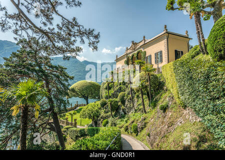 Garten der Villa Balbianello, Lenno am Comer See, Lombardei, Italien Stockfoto