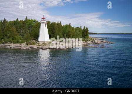 Große Wanne Leuchtturm, Tobermory, Ontario, Kanada Stockfoto