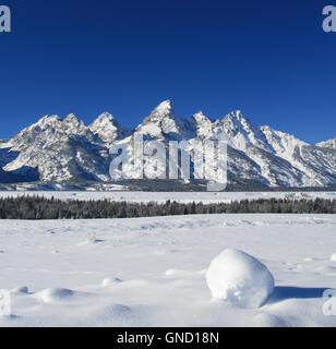 Grand Teton Berge und Minarette in den zentralen Rocky Mountains in Wyoming USA Stockfoto
