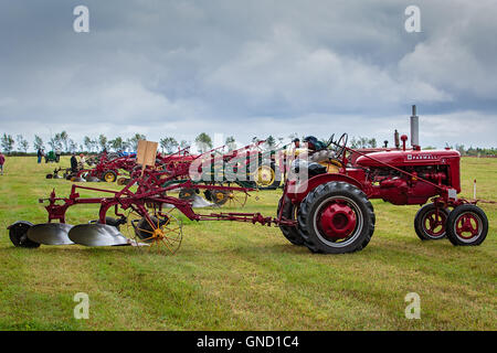 Prince Edward Island, Kanada, Aug 27,2016. Antiken Traktoren im Prince Edward Island Pflügen Match & landwirtschaftliche Messe Stockfoto