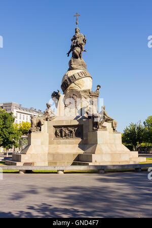 Statue Denkmal Columbus in Valladolid, Spanien Stockfoto