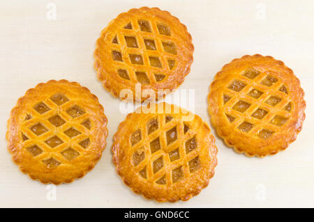 Süßer Apfelkuchen Runde Cookies Obst dessert Stockfoto