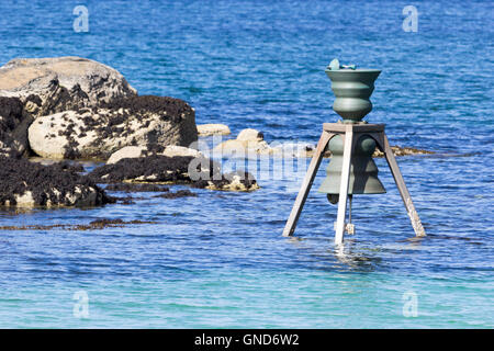 Zeit und Gezeiten Glocke am Bosta Strand Great Bernera/Bearnaraigh Isle of Lewis Western Isles äußeren Hebriden Scotland UK Stockfoto