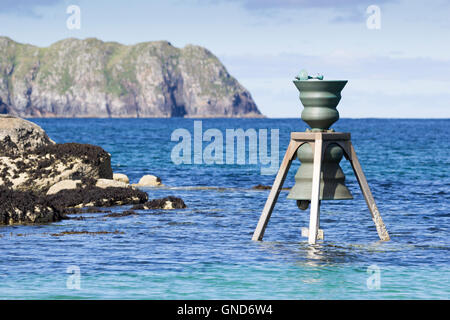 Zeit und Gezeiten Glocke am Bosta Strand Great Bernera/Bearnaraigh Isle of Lewis Western Isles äußeren Hebriden Scotland UK Stockfoto