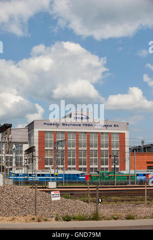 PESA Bydgoszcz SA (Pojazdy Szynowe PESA SA) Fabrikgebäude, Schienenfahrzeugbau in Bydgoszcz, Polen Stockfoto