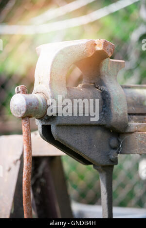 n Bild von alten Metall Vice ruge Stockfoto