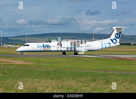 FlyBe Bombardier Dash 8 Q400 Inverness Flughafen im Nordosten Schottlands.  SCO 11.210. Stockfoto