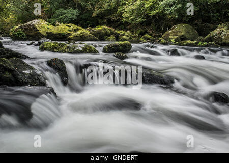 Der Fluss Ogwen (Afon Ogwen) in der Nähe von Bethesda, Snowdonia Stockfoto