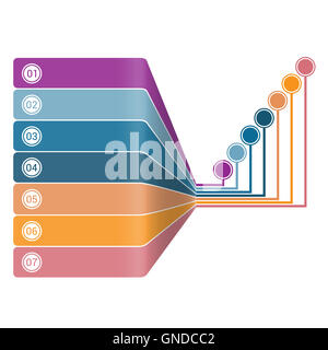 Infografik-Streifen Perspektive 7 Stellung Stockfoto