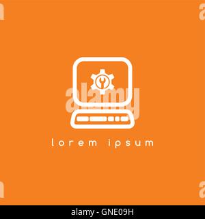 Computer-Desktop-Reparatur-Einstellung Stock Vektor