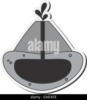 Vulkan cross-Abschnitt-Symbol Stock Vektor