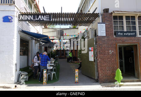 Winn Lane, Fortitude Valley, Brisbane, Queensland, Australien. Weder Herr PR Stockfoto