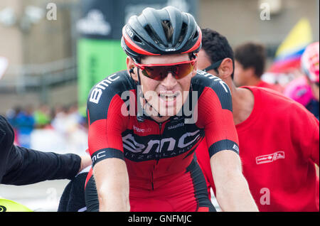 Peña Cabarga, Spanien. 31. August 2016.Ben Hermans (BMC Pro Cycling Team) beendet die 11. Etappe des Radrennen "La Vuelta a España" (Spanien-Rundfahrt) zwischen Colunga und Peña Cabarga am 31. August 2016 in Peña Cabarga, Spanien. Bildnachweis: David Gato/Alamy Live-Nachrichten Stockfoto