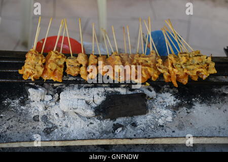 Grillen Chicken Satay. Stockfoto