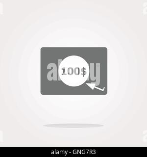 glänzende Geld Tasche Symbol mit Dollar für Web-Anwendungen. Vektor-Illustration. Vektor Icon Stock Vektor
