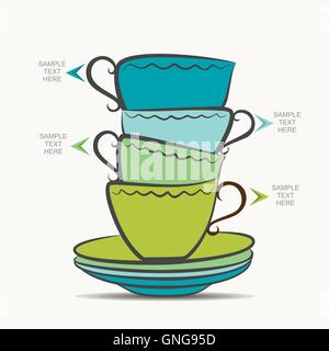 kreative Tee Tasse Info-Grafik-design Stock Vektor