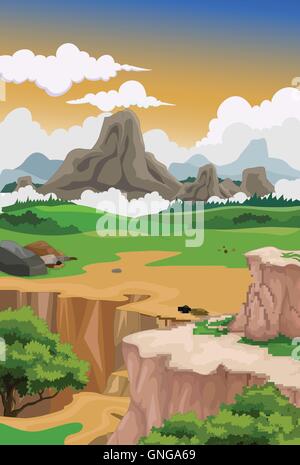 Schönheit-Berg mit Landschaft Hintergrund Stock Vektor