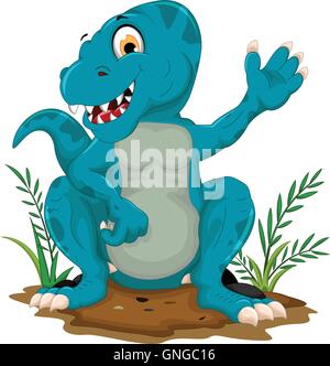 niedliche Tyrannosaurus Cartoon sitzen Stock Vektor