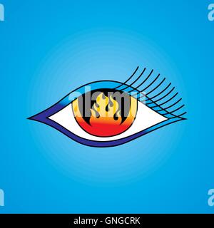 Flamme-Auge-Symbol-Thema Stock Vektor