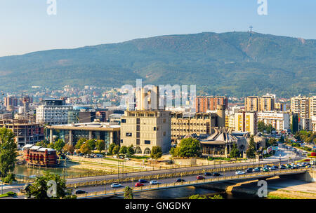 Blick von der Festung - Mazedonien Skopje Stockfoto