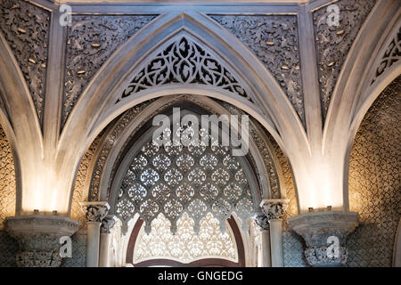 Innenräume des Monserrate Palace in der Nähe von Sintra, Portugal Stockfoto