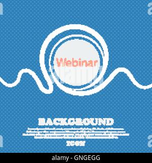 Webinar-Web-Kamera-Schild-Symbol. Online-Web-Studie-Symbol. Blau und weiß abstrakten Hintergrund gesprenkelt mit Platz für Text und Ihr d Stock Vektor