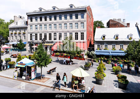 Nelson Hotel am Place Jacques Cartier in Old Montreal, Quebec, Kanada Stockfoto