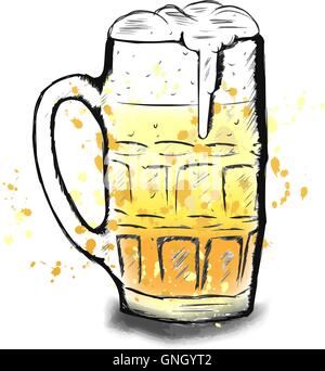 Vektor bunte Skizze des Bier cup Stock Vektor
