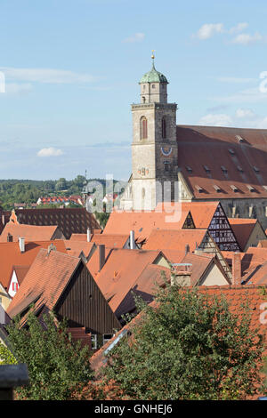 Sankt-Georgs Münster, Altstadt, Dinkelsbühl, Franken, Bayern, Deutschland Stockfoto