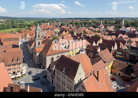 Blick auf die Altstadt vom Turm des Münsters, Dinkelsbühl, Franken, Bayern, Mitteldeutschland Stockfoto