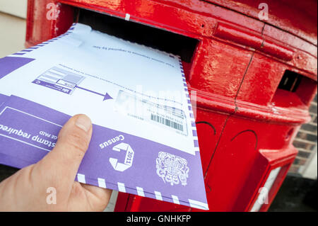 Zensus-Formular ausgefüllt wird, abgeschlossen und veröffentlicht im Jahr 2011 Stockfoto