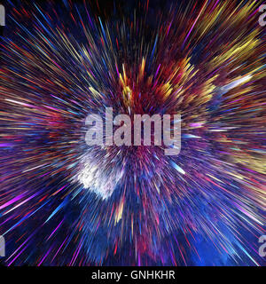 Bunte Galaxie Wolken und Urknall abstrakte Sterne Textur Stockfoto