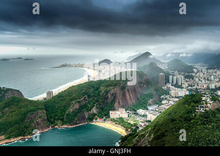 Strände Praia Vermelha und Copacabana, Rio De Janeiro, Brasilien Stockfoto