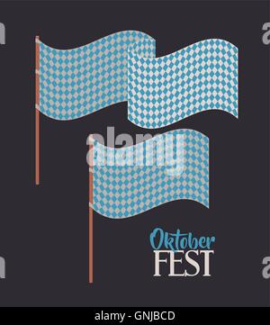 Fahne blau Oktoberfest-design Stock Vektor