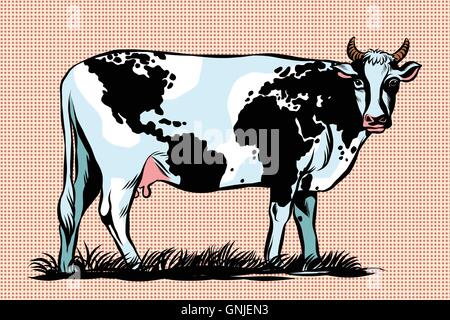 Kuh Milch World Map-Muster auf der Haut Stock Vektor