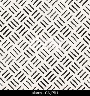 Nahtlose geometrische grobe Freihandlinien Vektormuster Stock Vektor
