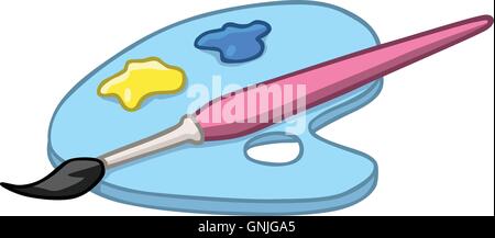 Kind Kunst Palette Cartoon Illustration Vektor Stock Vektor