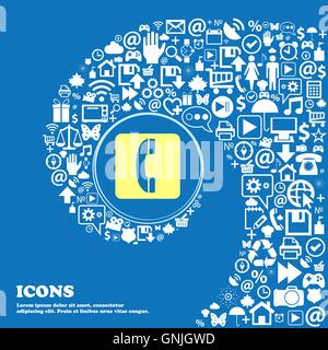 Mobilteil Symbol Zeichen. Schöne Reihe von wunderschönen Ikonen twisted Spirale in der Mitte ein großes Symbol. Vektor Stock Vektor