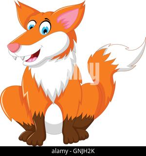 Niedliche Cartoon Fuchs sitzend Stock Vektor