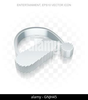 Urlaub-Symbol: flache metallischen 3d Weihnachtsmütze, transparente Schatten, EPS 10 Vektor. Stock Vektor