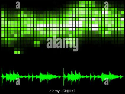 Grüne Equalizer und solide Kurve Stock Vektor