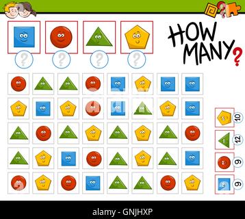 Vorschule zählen Aktivität Stock Vektor