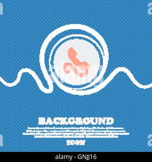 Retro-Telefon Mobilteil Zeichen Symbol. Blau und weiß abstrakte Hintergrund gesprenkelt mit Platz für Text und Ihr Design. Vektor Stock Vektor